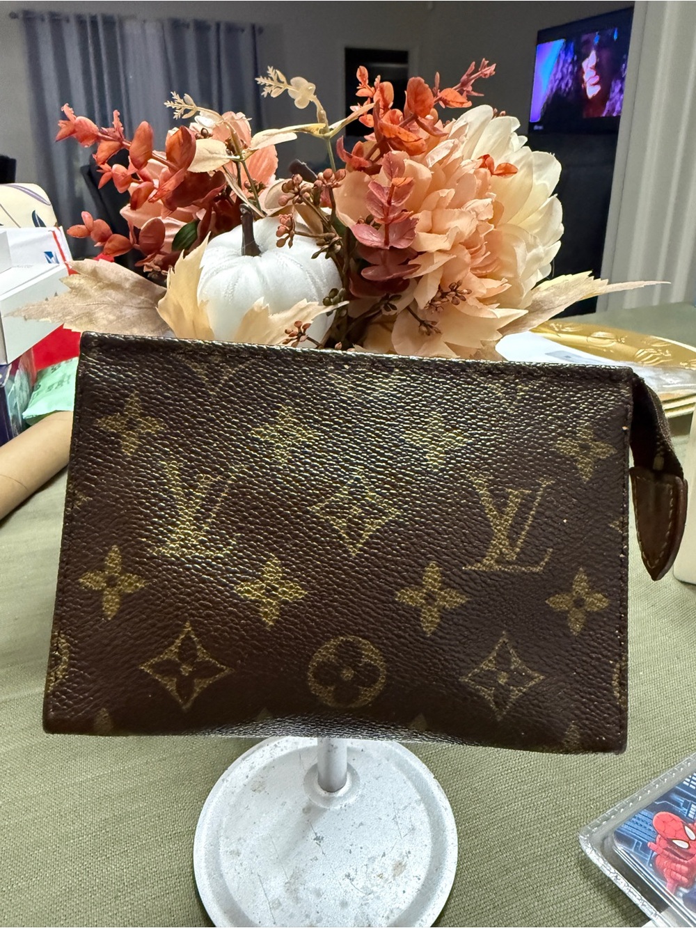 Louis Vuitton Brown Monogram Canvas Wristlet Pouch